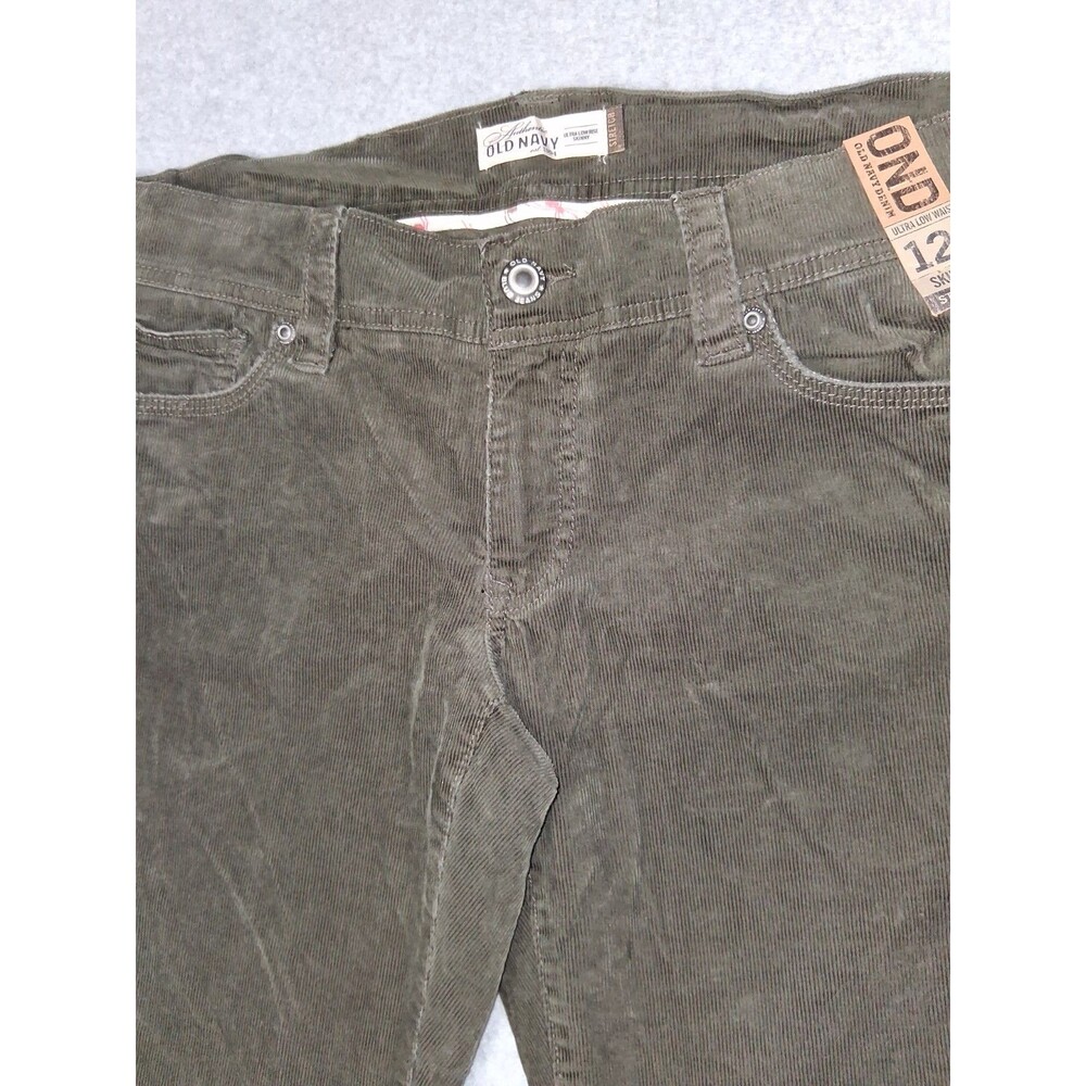 NWT! Old Navy Denim OND Ultra Low Rise Skinny Corduroy Pants Womens 12 Brown Y2K - Picture 5 of 16